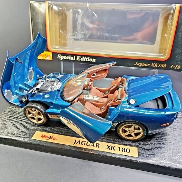 Jaguar XK 180 Maisto Special Edition Teal Blue 1:18 Scale Diecast Collector Car - Picture 1 of 16